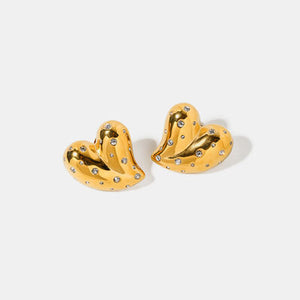 Heart Shape 18K Gold-Plated Zircon Earring