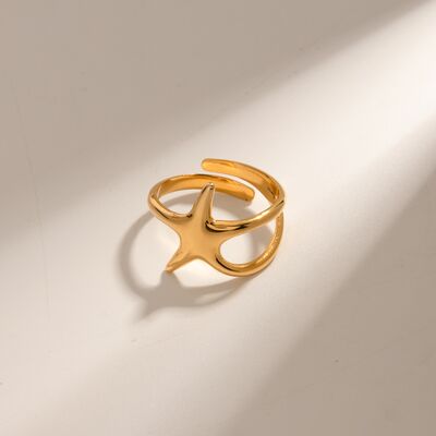 Gold-Plated Stainless Steel Star Ring
