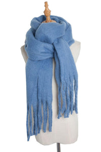 Fringe Detail Polyester Scarf