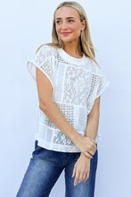 And The Why Lace Patchwork Short Sleeve Top and Cami Set